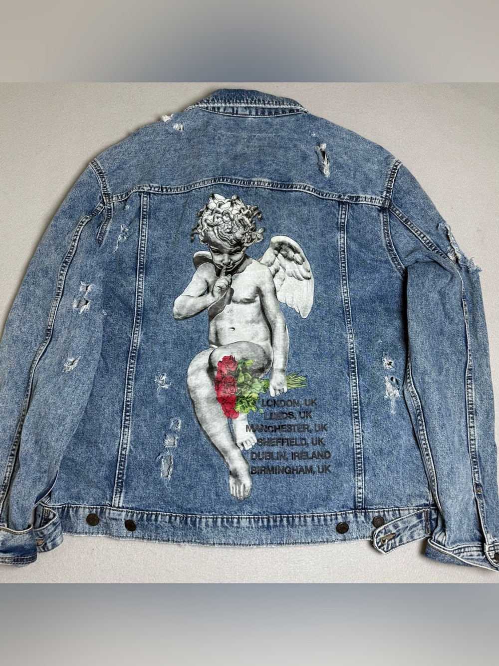 Young Thug Denim jacket XL Cherub YSL Limited Release H&M Mens Blue Jean Angel